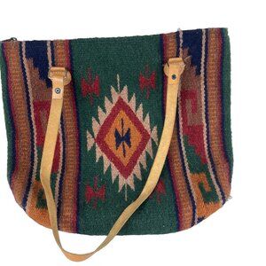 El Paso Saddle Blanket Bag Southwestern Pattern Boho Wool Tote Purse Western